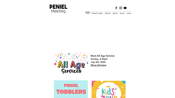 Screenshot of the Peniel Evangelical Church website