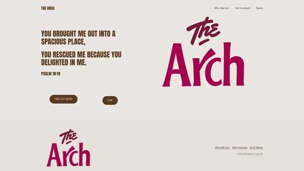 Screenshot of the Arch 76 website
