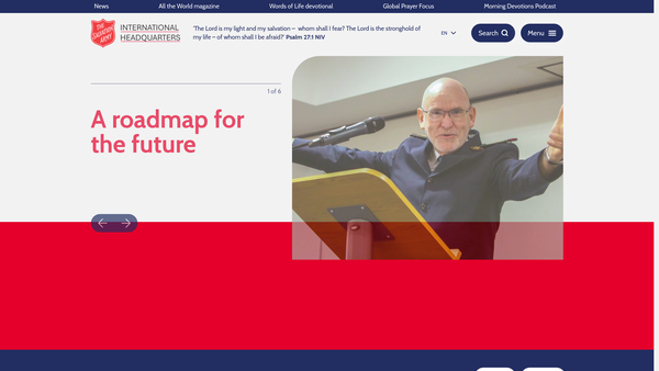Screenshot of the The Salvation Army Retired Officers Allowance Scheme website