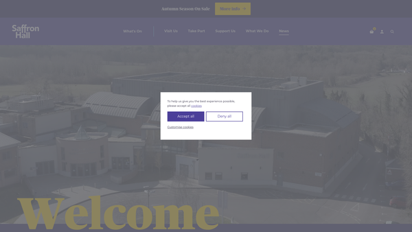 Screenshot of the Saffron Music Trust website