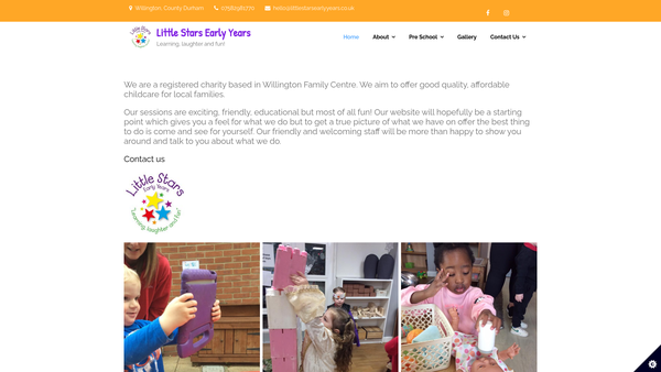 Screenshot of the Little Stars Early Years website