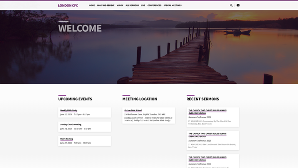 Screenshot of the London Christian Fellowship Church website