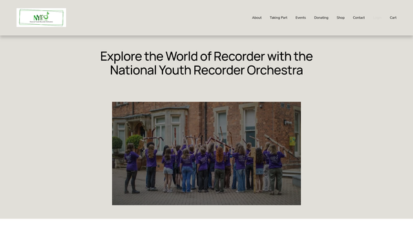 Screenshot of the The National Youth Recorder Orchestras Of Great Britain website