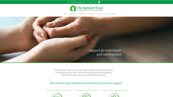 Screenshot of the The Tantum Trust website