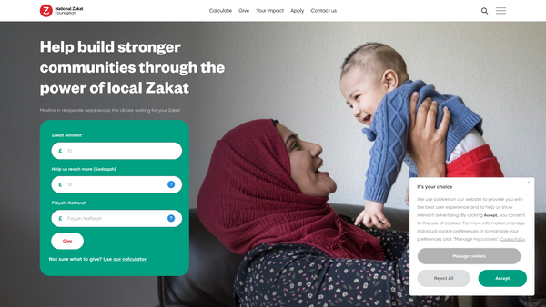 Screenshot of the National Zakat Foundation (Nzf) website