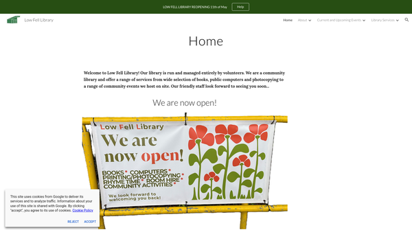 Screenshot of the Low Fell Library Association website