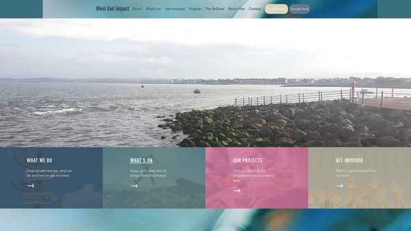 Screenshot of the West End Impact website