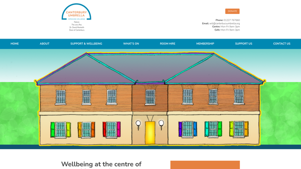 Screenshot of the Canterbury Umbrella website