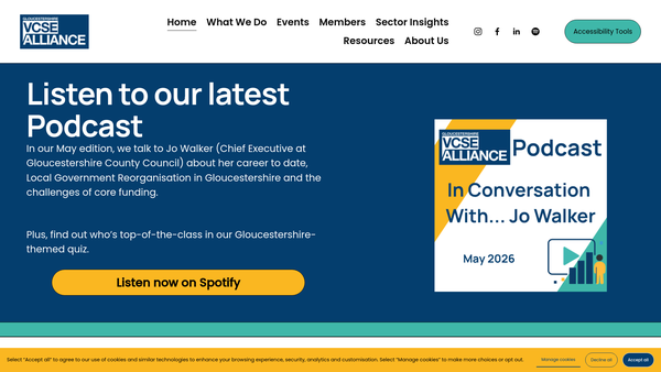 Screenshot of the Gloucestershire Vcse Alliance website