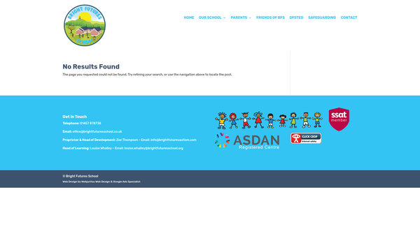 Screenshot of the Friends Of Bright Futures School website