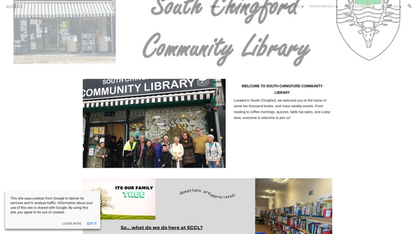 Screenshot of the South Chingford Community Library website