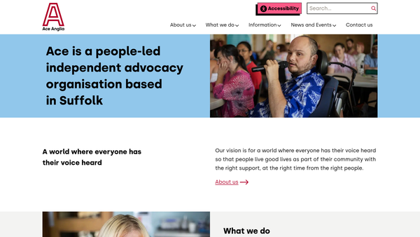 Screenshot of the ACE (Anglia) Limited website