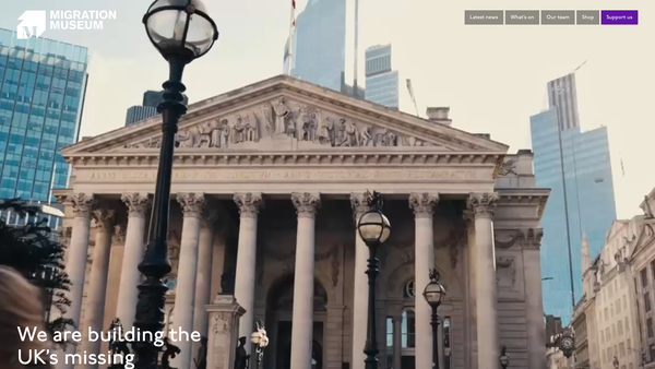 Screenshot of the Migration Museum Project website