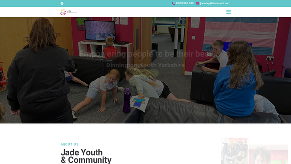 Screenshot of the Jade Youth & Community Ltd website