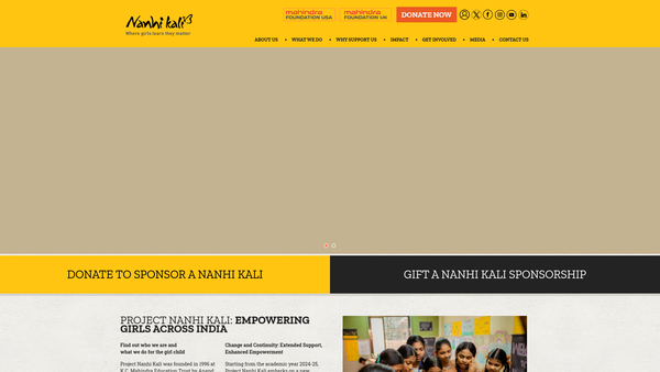 Screenshot of the The Mahindra Foundation, UK website