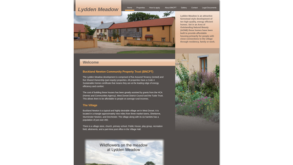 Screenshot of the Buckland Newton Community Property Trust website