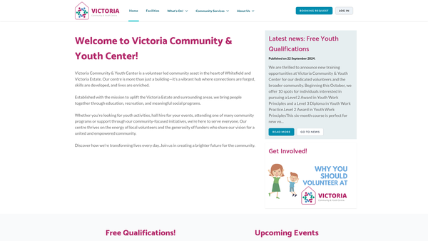 Screenshot of the Victoria Community Association website
