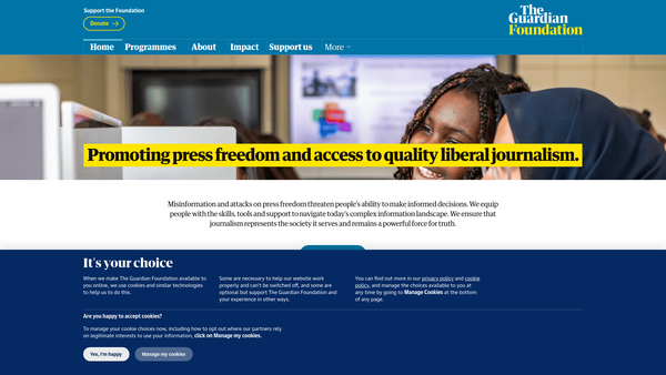 Screenshot of the The Guardian Foundation website