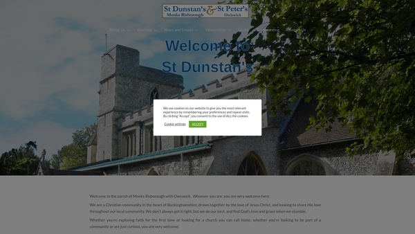 Screenshot of the The Parochial Church Council Of The Ecclesiastical Parish Of St Dunstan, Monks Risborough website