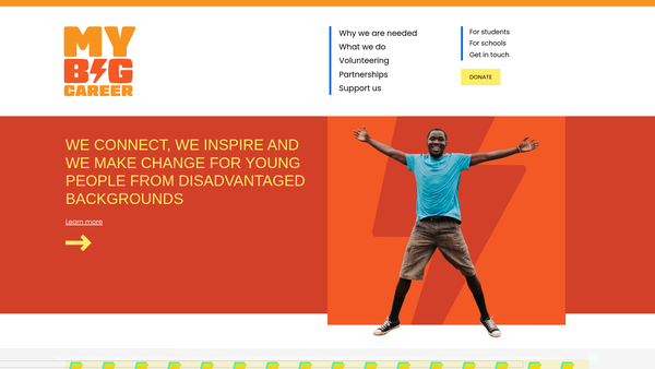 Screenshot of the Mybigcareer website