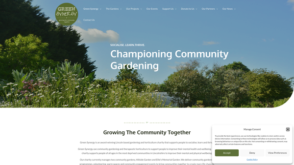 Screenshot of the Green Synergy website