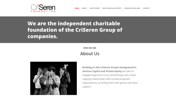 Screenshot of the The Criseren Foundation website