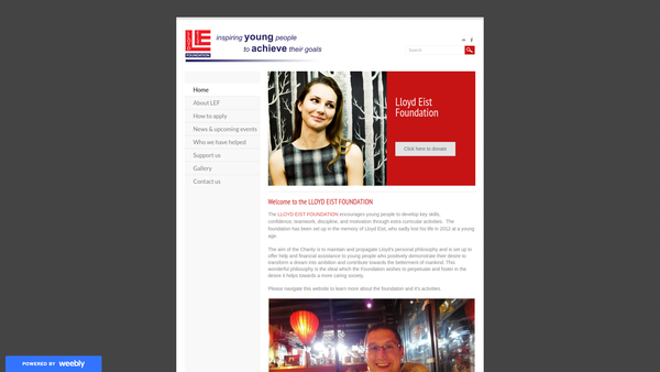 Screenshot of the Lloyd Eist Foundation website