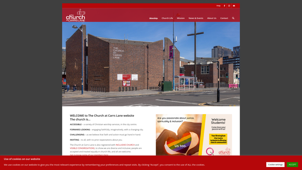 Screenshot of the The Church At Carrs Lane website
