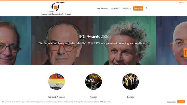 Screenshot of the The International Foundation For Greece website