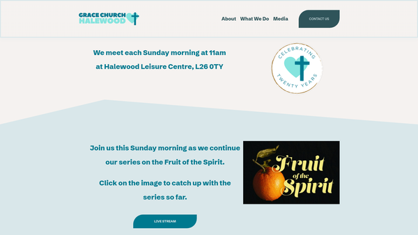 Screenshot of the Grace Church Halewood website