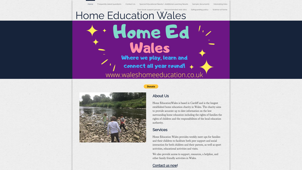 Screenshot of the Home Education Wales website