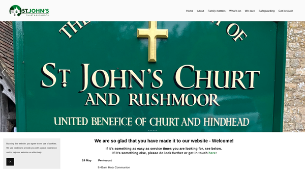 Screenshot of the The Parochial Church Council Of The Ecclesiastical Parish Of St John The Evangelist, Churt And Rushmoor website