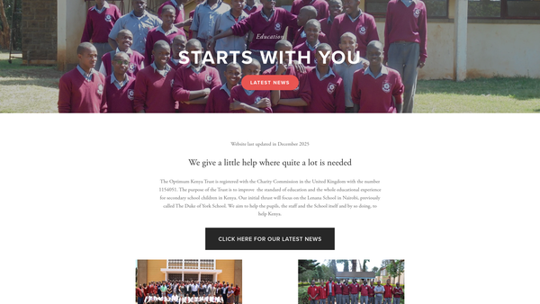 Screenshot of the Optimum Kenya Trust website