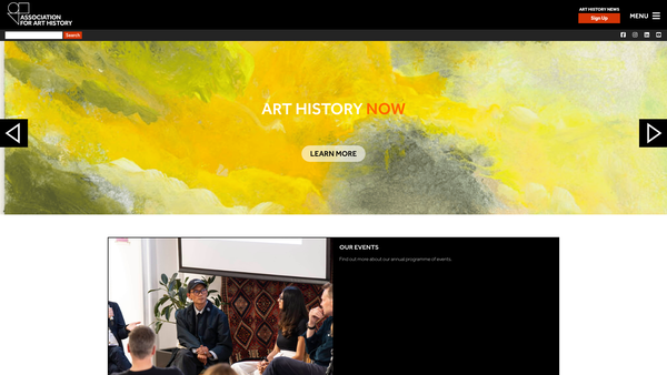 Screenshot of the Association For Art History website
