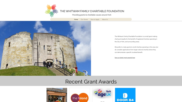 Screenshot of the The Whitwam Family Charitable Foundation website