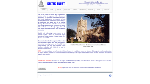 Screenshot of the Keltek Trust website