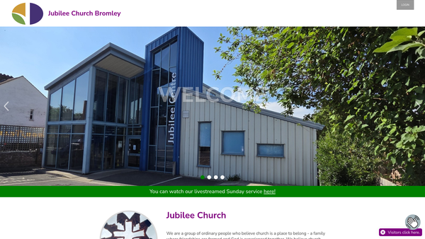 Screenshot of the Jubilee Church CIO website