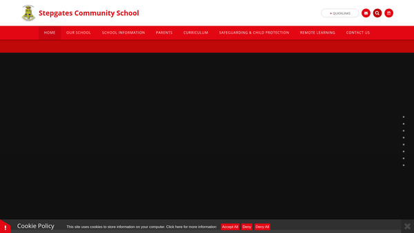 Screenshot of the Stepgates Community School Fund website