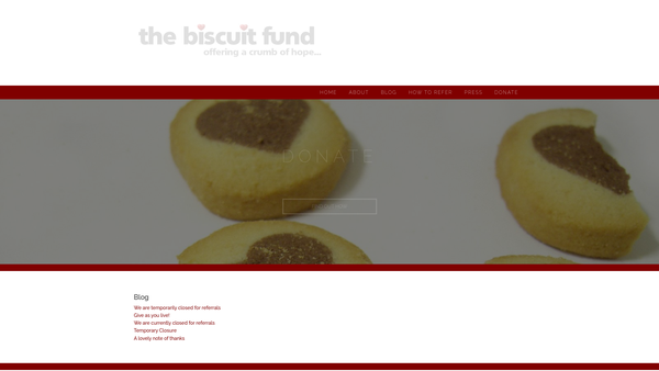 Screenshot of the The Biscuit Fund website