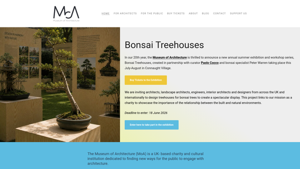 Screenshot of the Museum Of Architecture website
