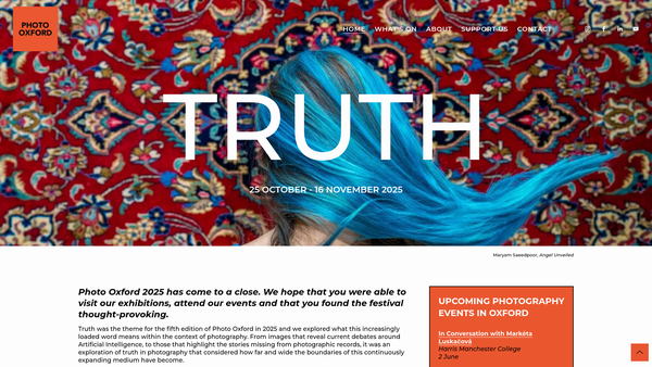 Screenshot of the Photography Oxford website
