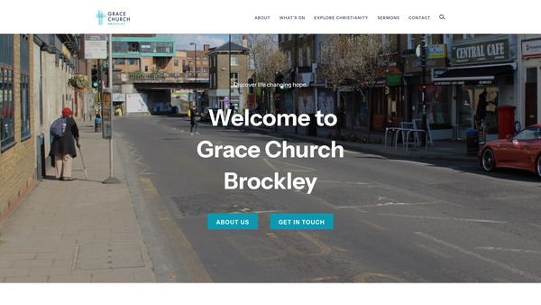 Screenshot of the Grace Church Brockley website
