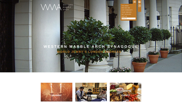 Screenshot of the Western Marble Arch Synagogue website