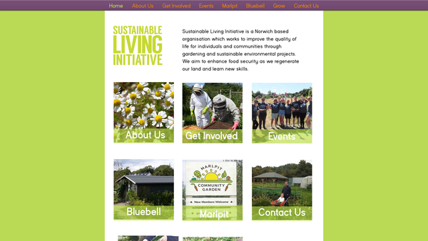 Screenshot of the Sustainable Living Initiative website
