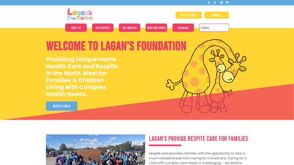 Screenshot of the Lagan's Foundation website
