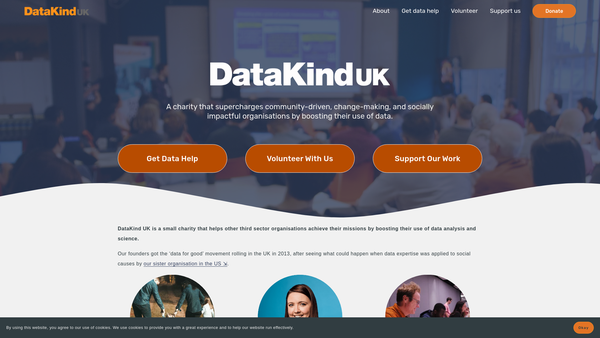Screenshot of the Datakind (UK) Limited website