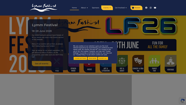 Screenshot of the Lymm Festival website
