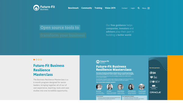 Screenshot of the Future-Fit Foundation website