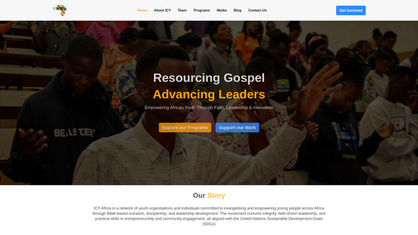 Screenshot of the Icy Ministries Ltd website