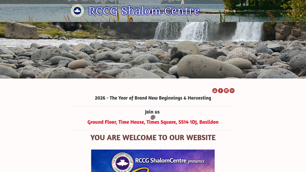 Screenshot of the Shalom Centre website